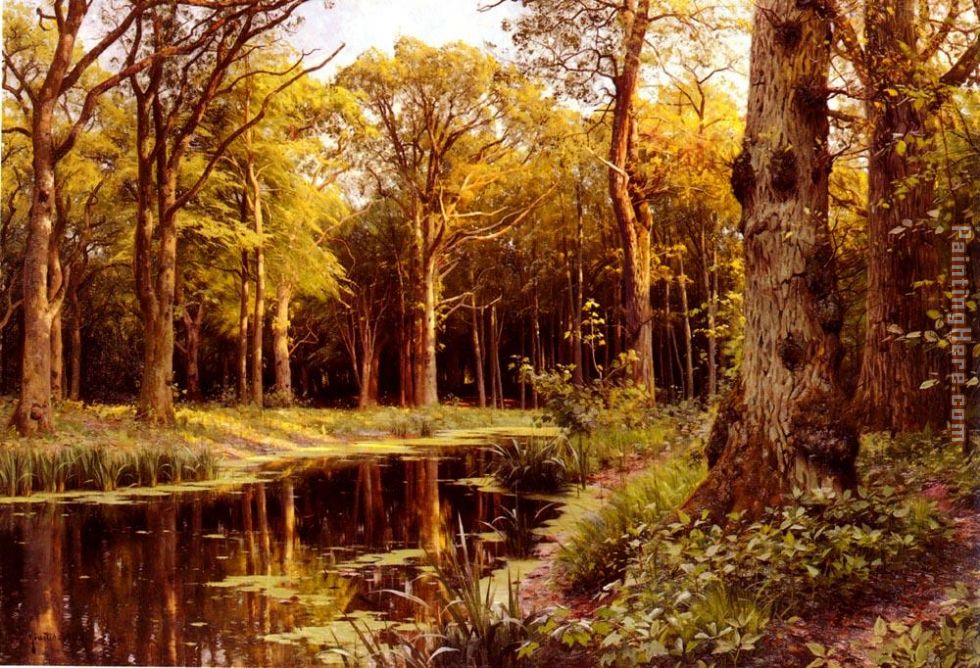 A Forest Stream painting - Peder Mork Monsted A Forest Stream art painting